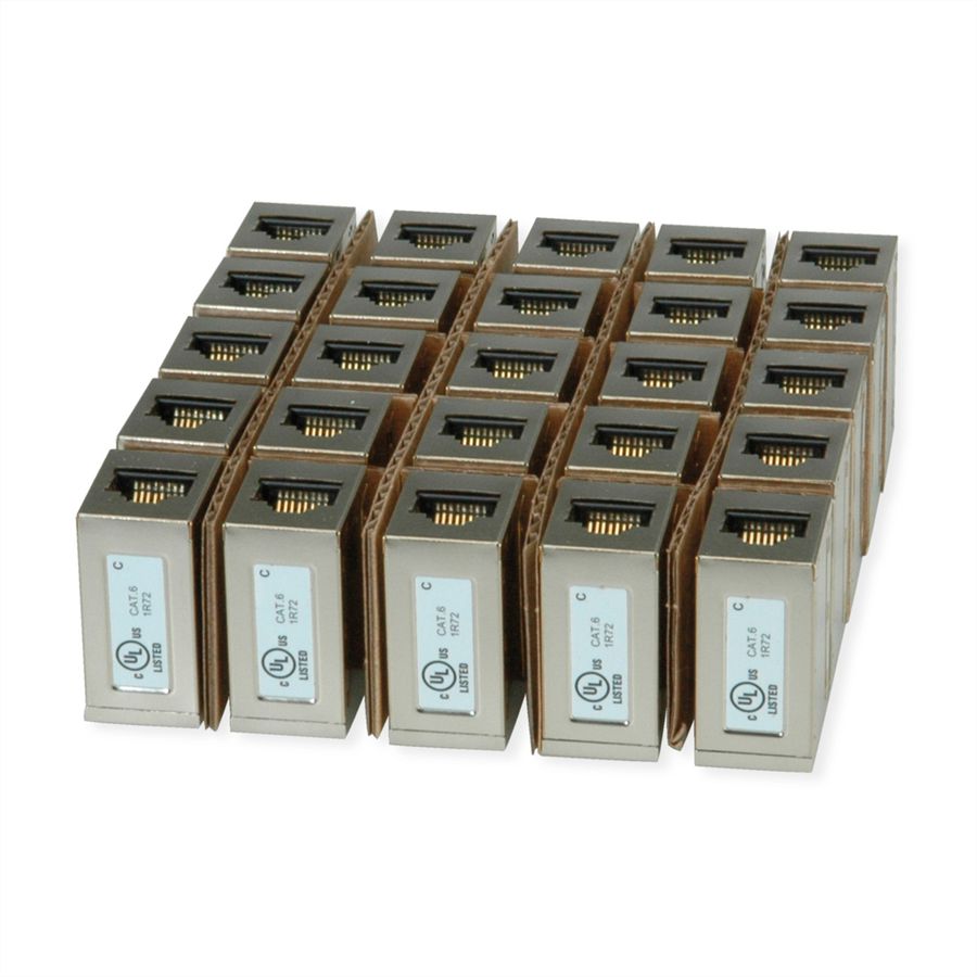 ROLINE Coupleur RJ-45 blindé, Cat.6 (Classe E), Lot de 25