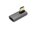 ROLINE Adaptateur USB4 Gen 3x2, Aluminium, coudé à 90°, Type C, M/F, argent