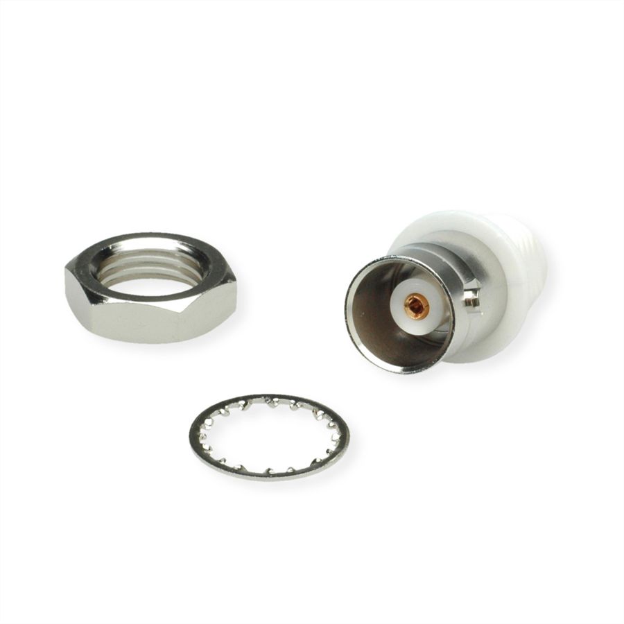 TELEGÄRTNER Prise BNC encastrée 50 Ohms, avec bride isolante blanche