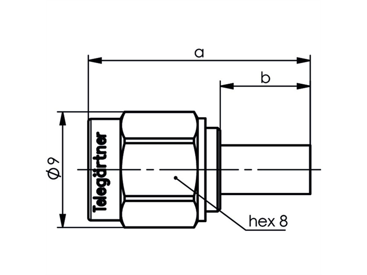 TELEGÄRTNER Connecteur SMA à sertir pour RG-316/U, plaqué or Connexion à souder/à sertir