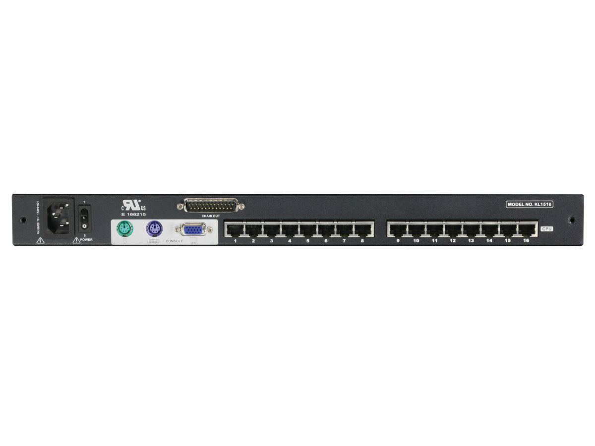 ATEN KL1508AiM Commutateur KVM Over IP, 8 ports, 43cm LCD, VGA, PS/2-USB, FR-Layout