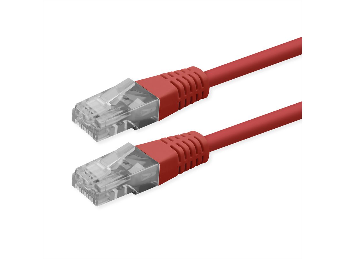 ROLINE Cordon Cat.6 (Classe E), UTP, PoE, rouge, 1 m