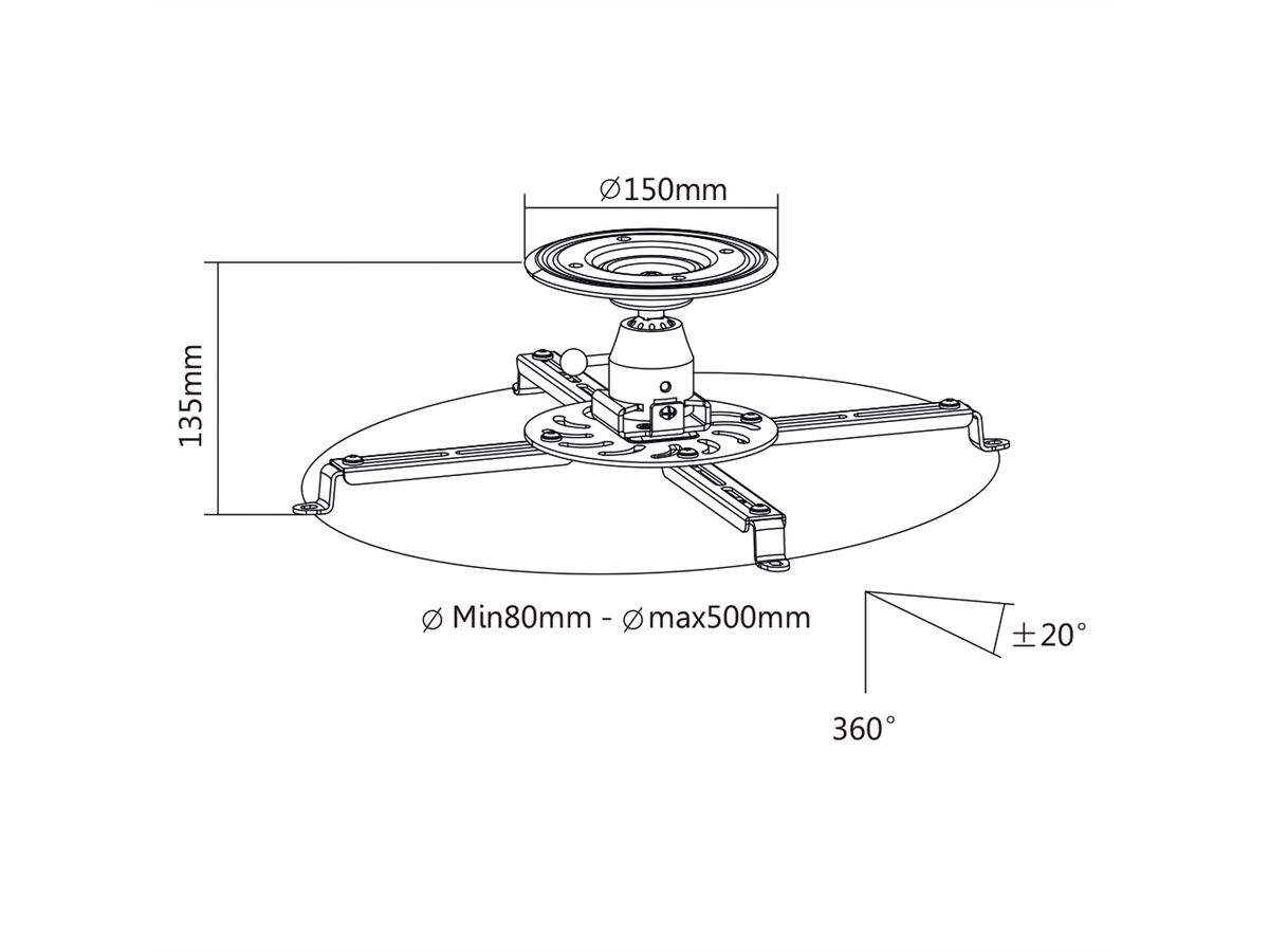 VALUE Support projecteur plafond, petite taille - SECOMP France