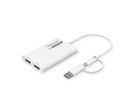 ROLINE Adaptateur Multi-DisplayLink USB type A+C - 2x DP, 4K