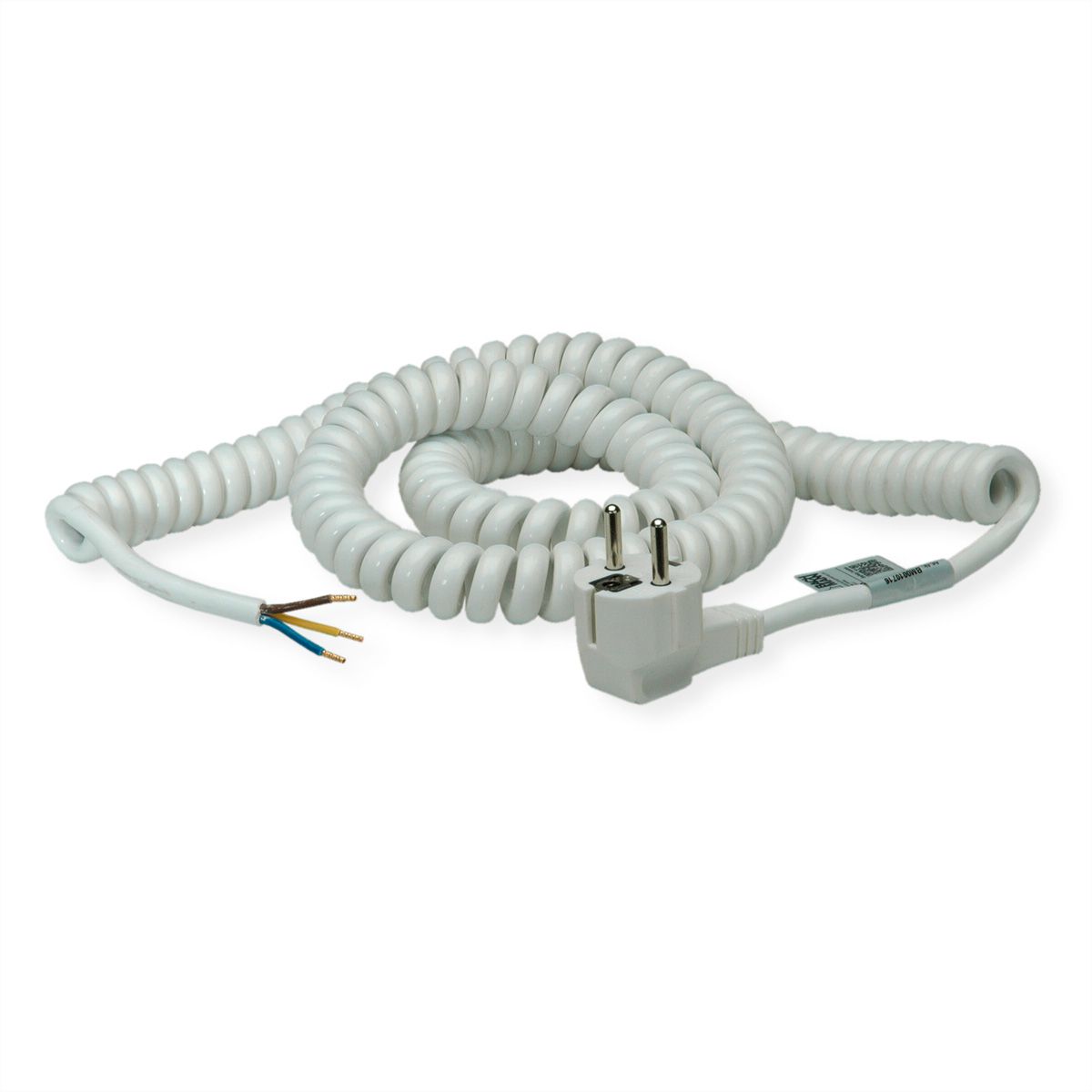 BACHMANN Câble spirale 1-4m blanc, H05VV-F 3G1,5mm² AEH/CEE7/7