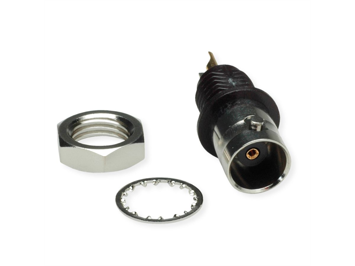 TELEGÄRTNER Prise BNC encastrée 50 Ohms, avec bride isolante noire