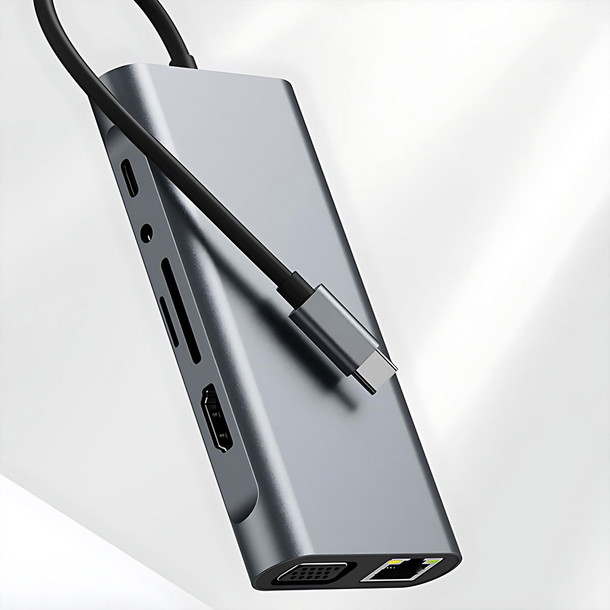 VALUE Station d'accueil USB type C, HDMI 4K60, VGA, 1x Gigabit Ethernet, 2x USB A + type C PD, 1x SD/microSD, 1x audio