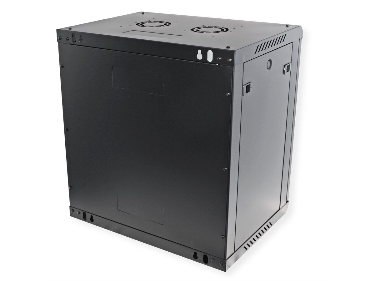 VALUE Boîtier mural 19 pouces 12U, 600 x 450 mm, noir, kit à assembler