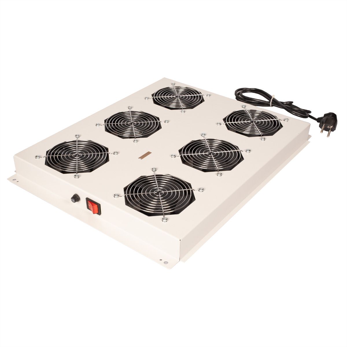 ROLINE 19" Unité de ventilation de toit, 6 ventilateurs, ON/OFF, pour baie serveur par série, gris