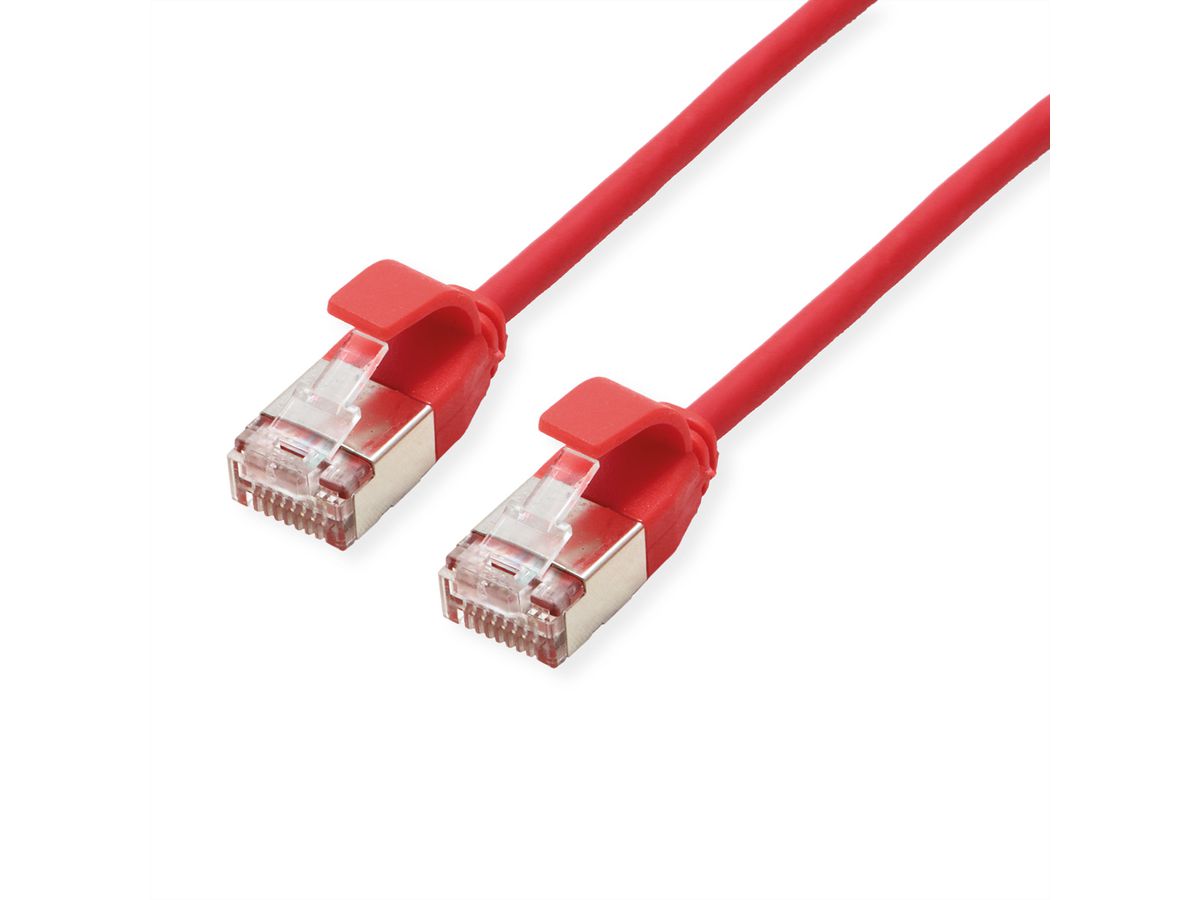 ROLINE Cordon DataCenter U/FTP Cat.6A (Classe EA), LSOH, slim, rouge, 3 m
