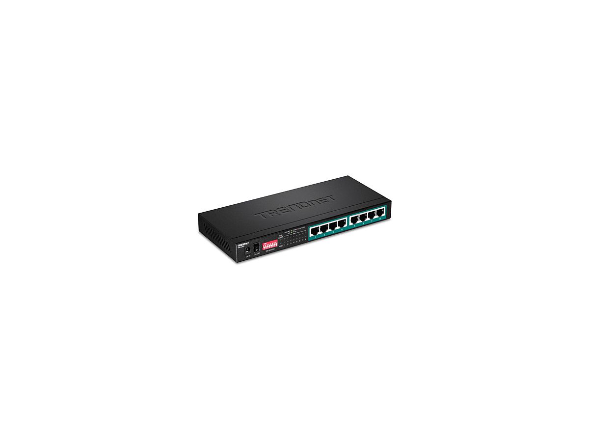 Trendnet TPE-LG80 commutateur réseau Non-géré Gigabit Ethernet (10/100/1000) Noir Connexion Ethernet, supportant l'alimentation via ce port (PoE)