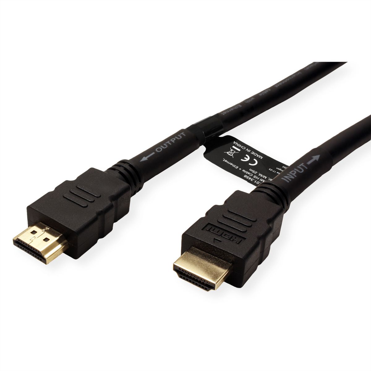 ROLINE Câble HDMI High Speed + Ethernet, avec Repeater, 25 m