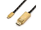 ROLINE GOLD Câble adaptateur type C - DisplayPort, v1.2, M/M, 2 m