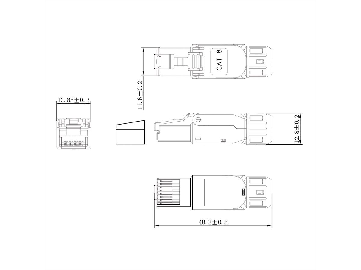 VALUE Connecteur RJ45 à assembler Cat.8 (Classe I)