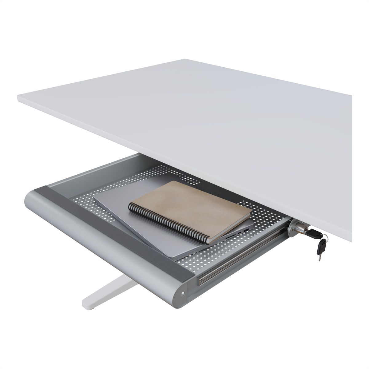 DATAFLEX Addit tiroir sécurisé pour ordinateur portable, 622, argent