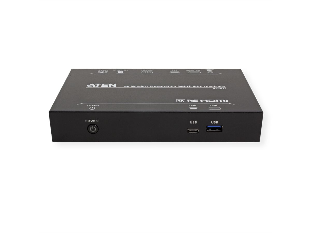 ATEN VP2021 Matrice de présentation sans fil 4K avec quadravision