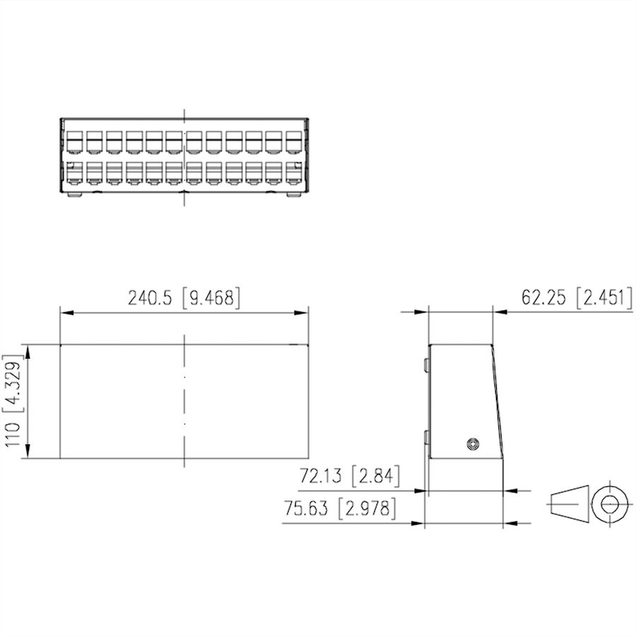 METZ CONNECT Modul boîtier en saillie 2x12 ports blanc pur, non équipé