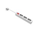 VALUE Multiprise 3 ports type Euro, avec interrupteur et fiches profilées, blanc, 2 m