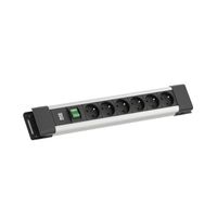BACHMANN CONNECTUS 6xUTE , 1xinterrupteur 2,0m CEE7/7 gris