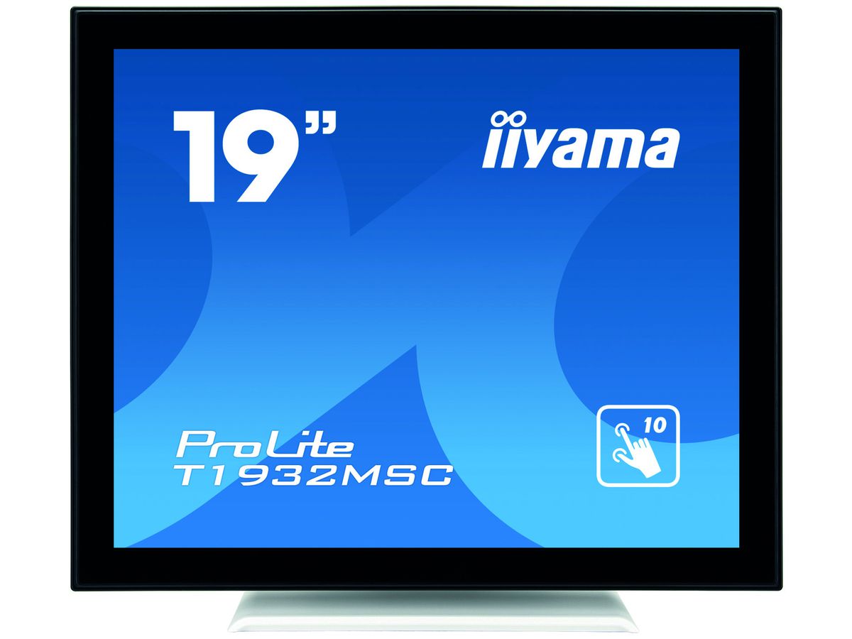 iiyama ProLite T1932MSC-W5AG écran plat de PC 48,3 cm (19") 1280 x 1024 pixels LED Écran tactile Multi-utilisateur Noir, Blanc