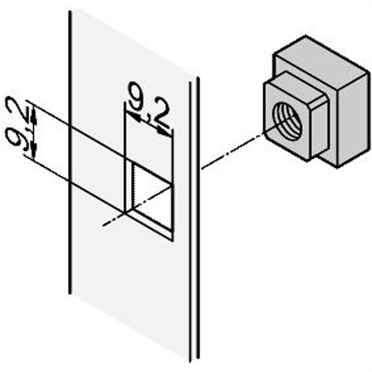Kit d'écrous carrés SCHROFF, M6, 50 Pcs