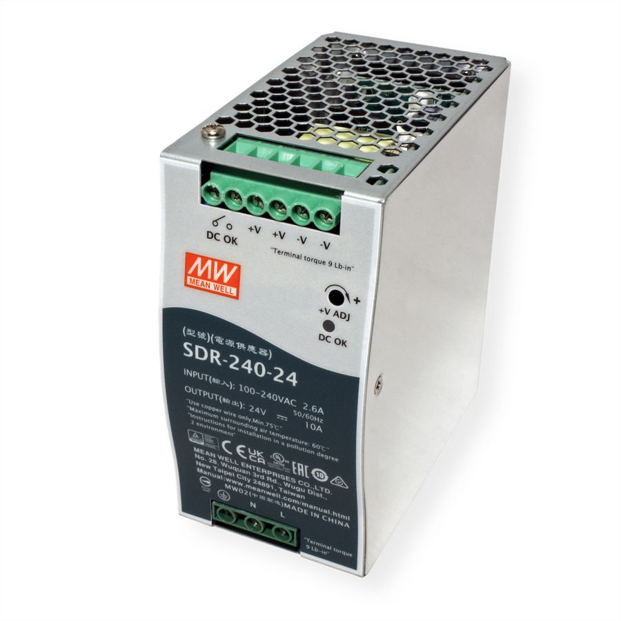 Mean Well SDR-240-24 Alimentation Glissières DIN 240W 24V DC