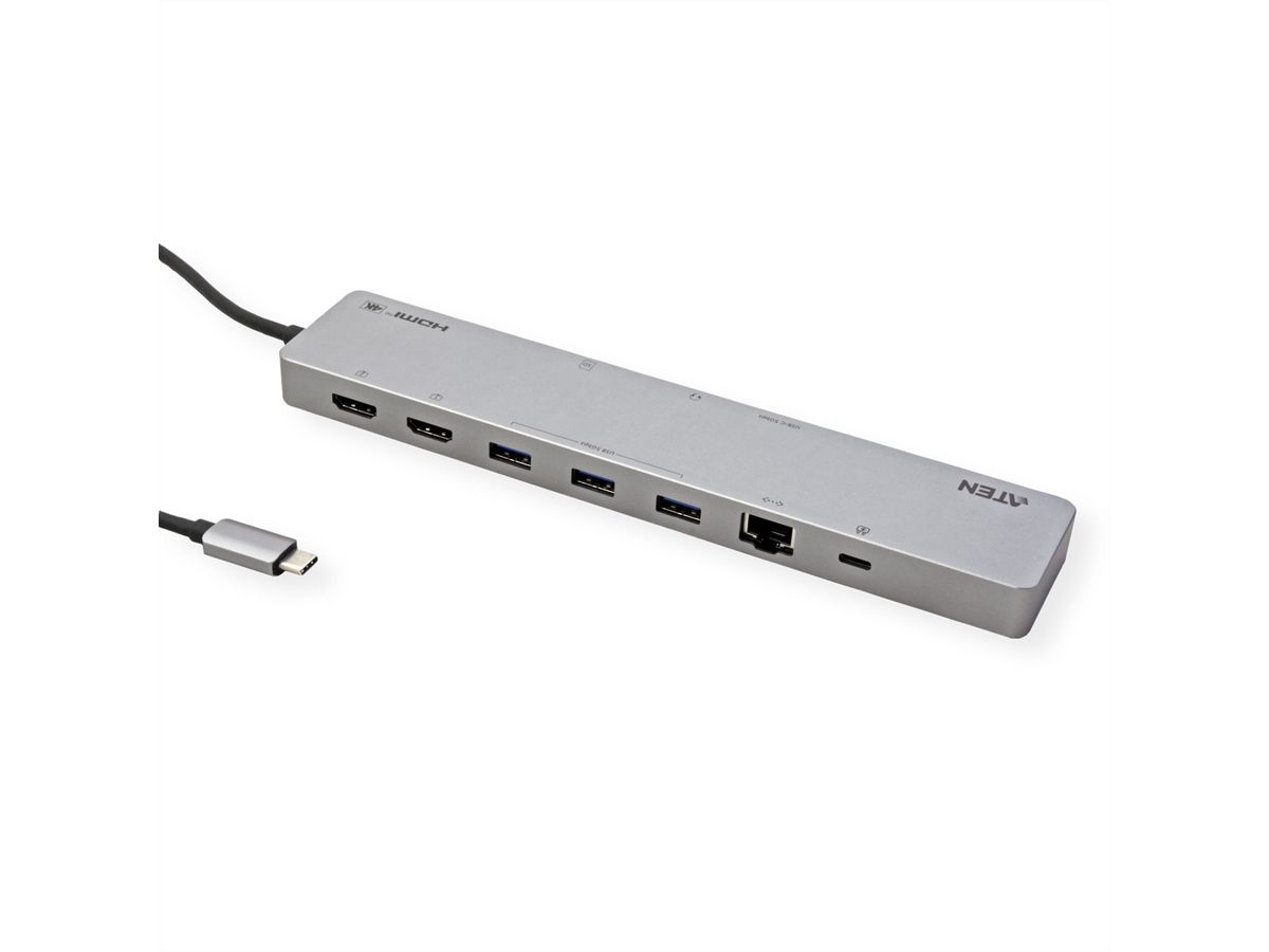 ATEN UH3240 Station d'accueil multiport USB-C 11-en-1, avec passage d'alimentation