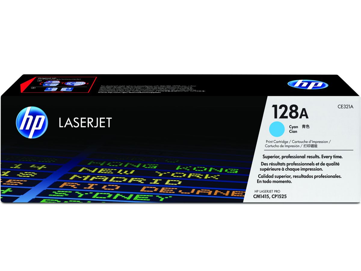 HP 128A toner LaserJet cyan authentique