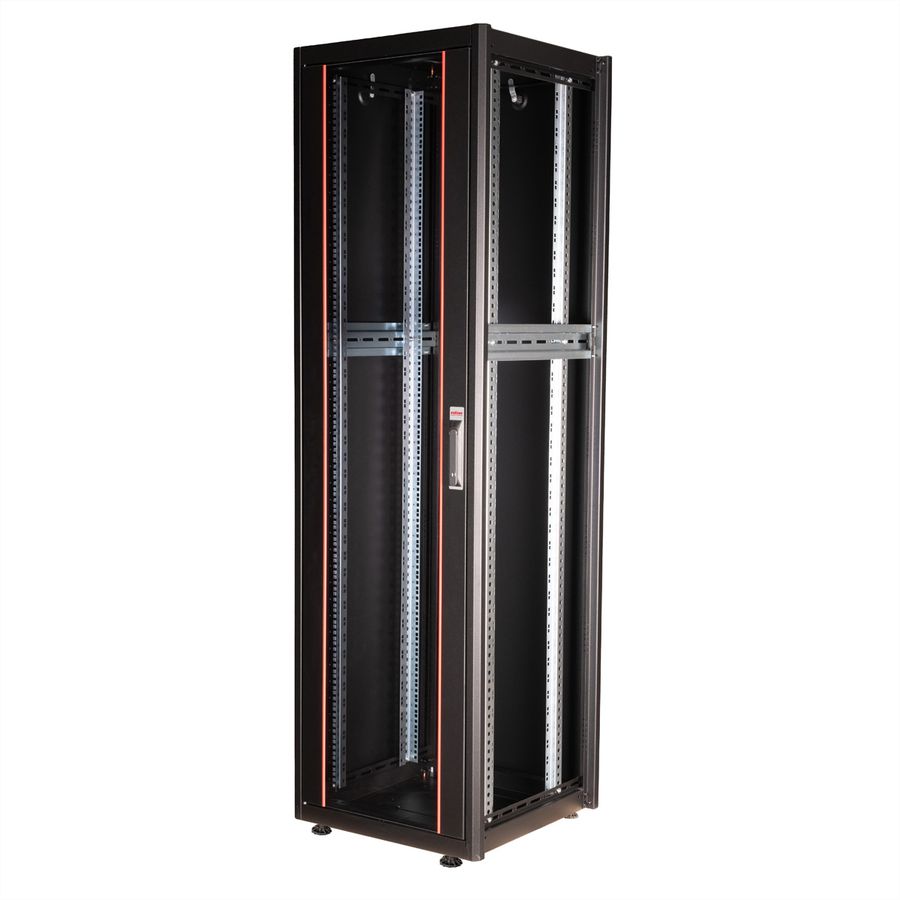 ROLINE 19" Baie réseau Basic 42U, 600x600 LxP Porte verre noir