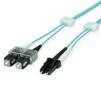 EasyLan Câble FO duplex 50/125µm OM3, LC/SC, turquoise, 2 m