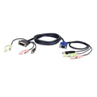 ATEN 2L-7DX2U Câble KVM VGA vers DVI 1,8m, noir, 1,8 m