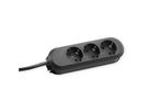 BACHMANN Prise multiple, 3x, noir, 3 m