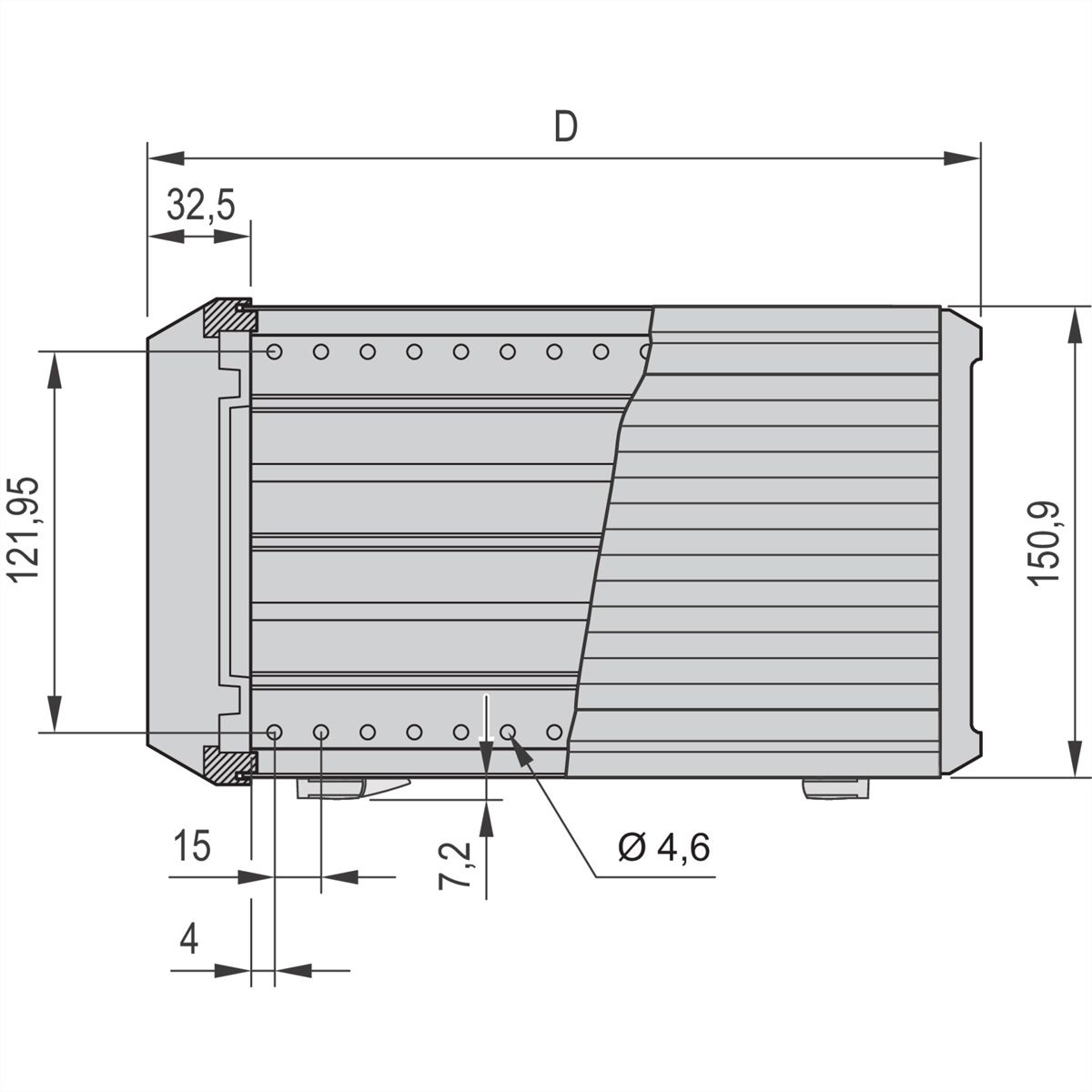Coffret de bureau complet PropacPRO SCHROFF, blindé, 3 U, 63 HP, 266 mm