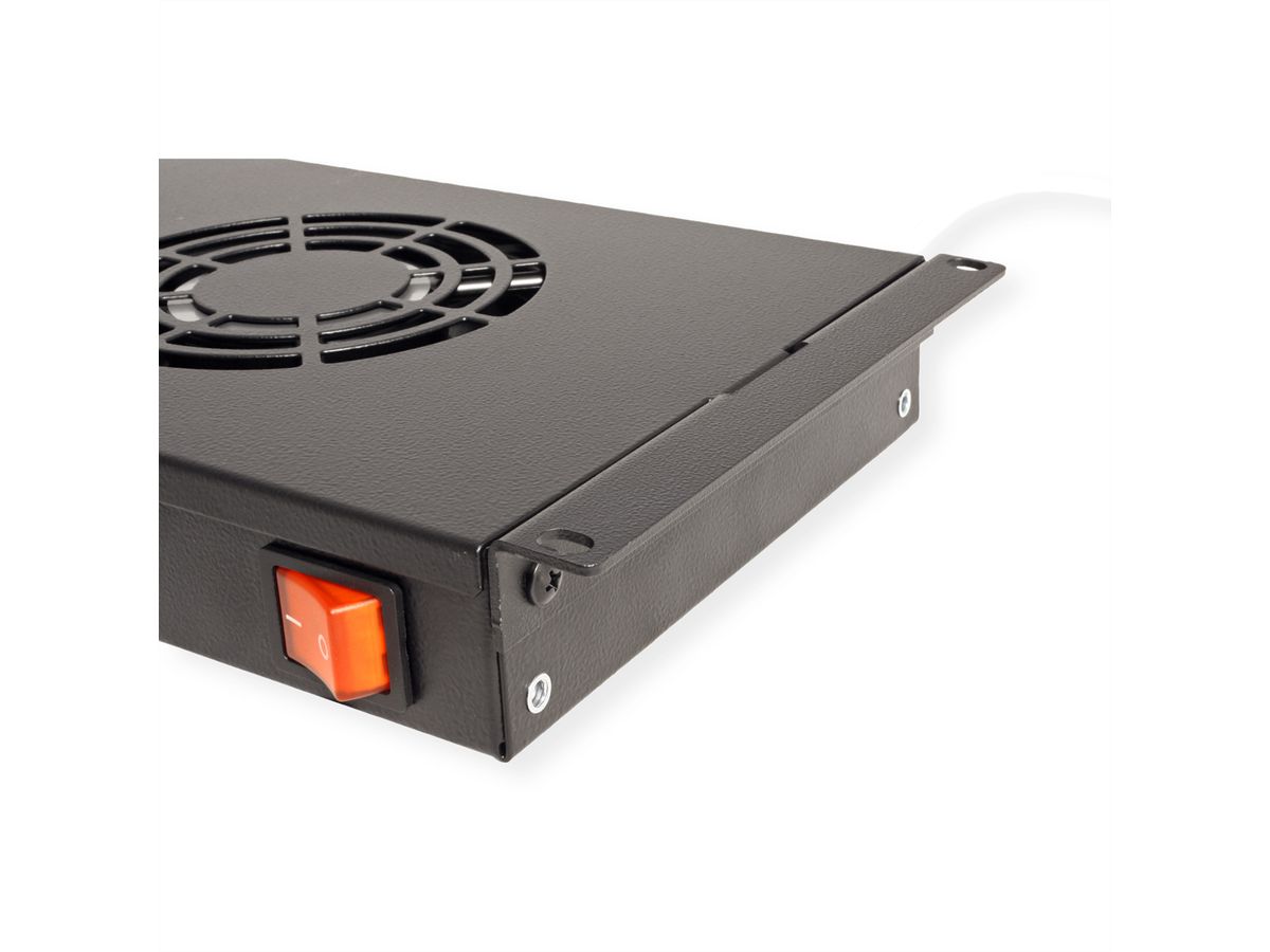 ROLINE 19" Unité de ventilation, 2 ventilateurs, thermostat, noire