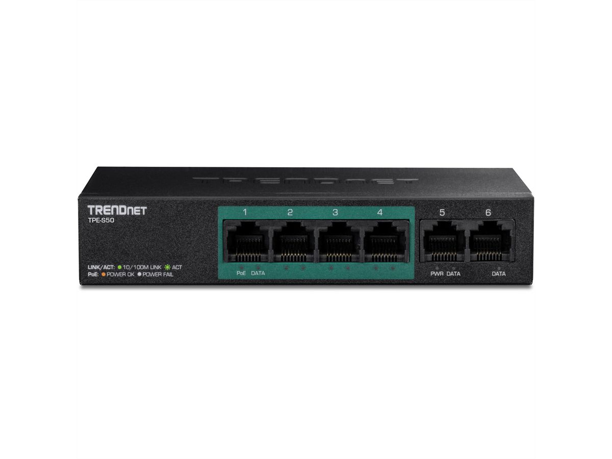 TRENDnet TPE-S50 Switch PoE+ Fast Ethernet à 6 ports