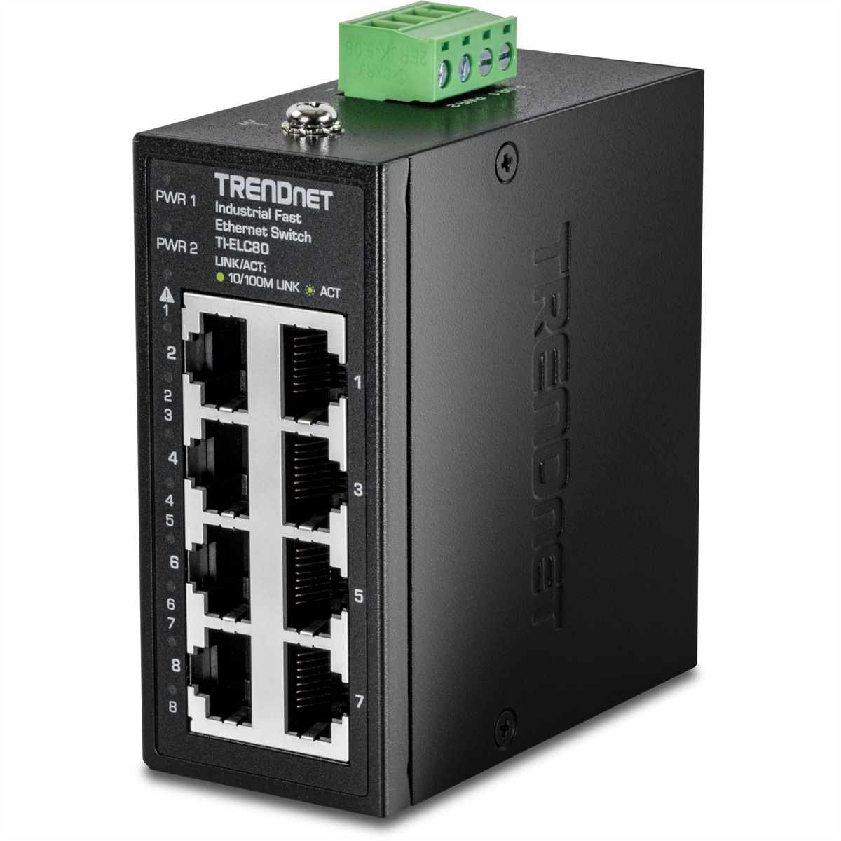 TRENDnet TI-ELC80 Mini switch industriel rail DIN, Fast Ethernet à 8 ports