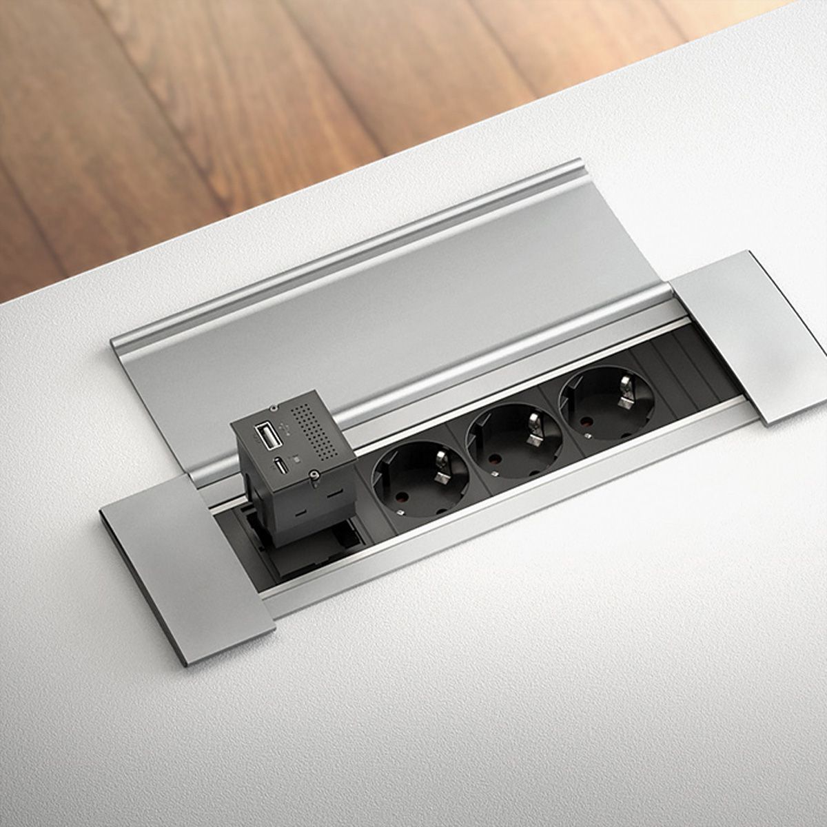 BACHMANN Module Replicateur de port, 2x USB, RJ45, Mini DisplayPort, USB-C