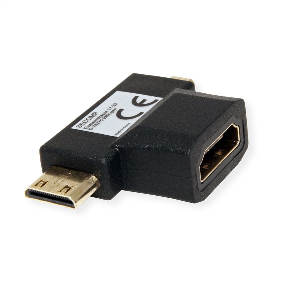 VALUE Adaptateur T-HDMI, HDMI  - HDMI Mini + HDMI Micro