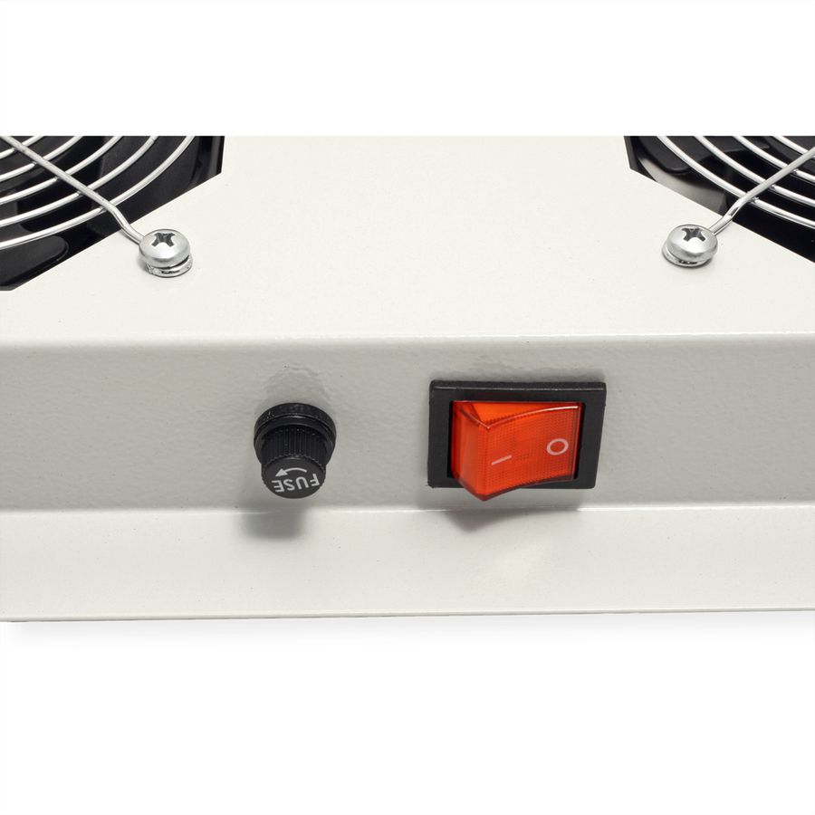 ROLINE 19" Unité de ventilation de toit, 6 ventilateurs, Thermostat pour baie serveur, grise