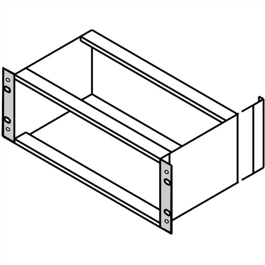 SCHROFF Équerre 19'' type F avec trous de préhension pour joint en acier inoxydable - 19 "Equerre 5UH M.GR. 2STK