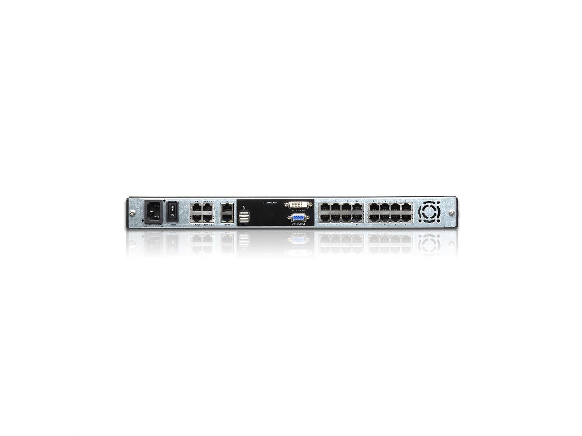 ATEN KL1116VN Commutateur KVM LCD 48cm à 16 ports Multi-Interface Cat 5 sur IP, FR-Layout