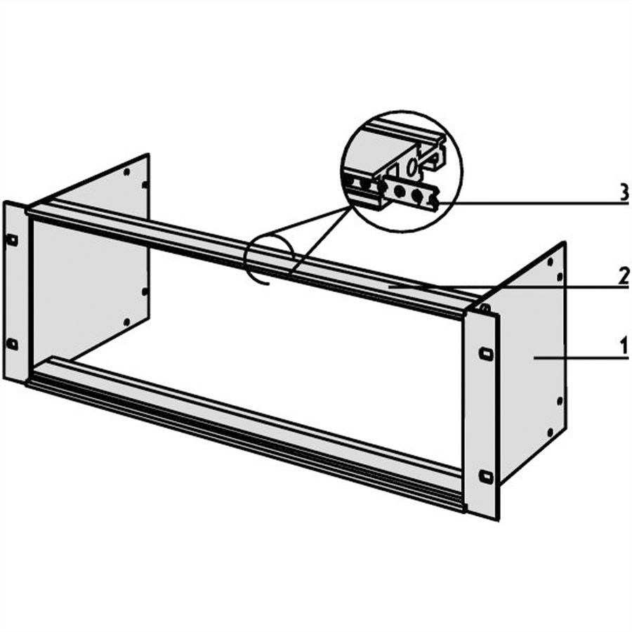 SCHROFF EuropacPRO 19" Subrack Kit pour module de distribution d'énergie, non blindé, 3 U, 84 HP, 115 mm