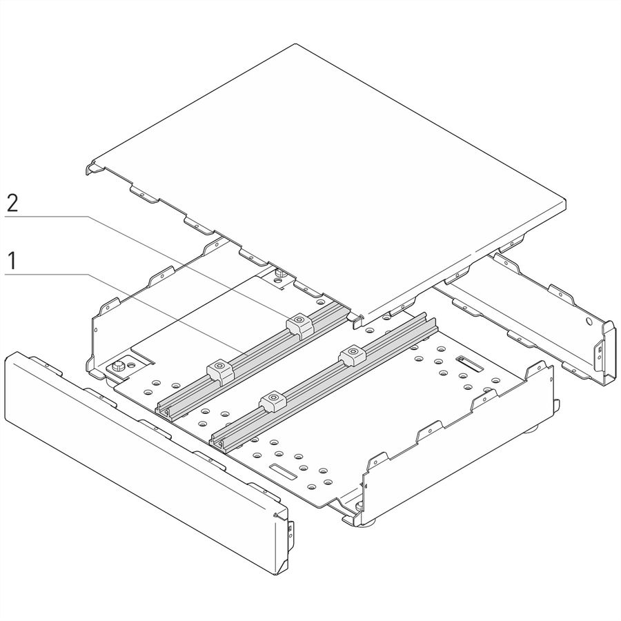 Système de rail flexible Interscale SCHROFF pour le montage de circuits imprimés, 133D, 128.55L