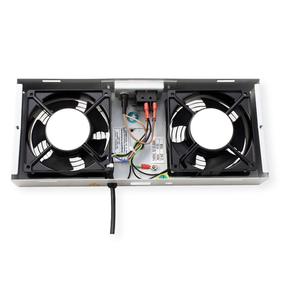 ROLINE Unité de ventilation - 2 ventilateurs, thermostat , pour Boîtier mural 19", gris