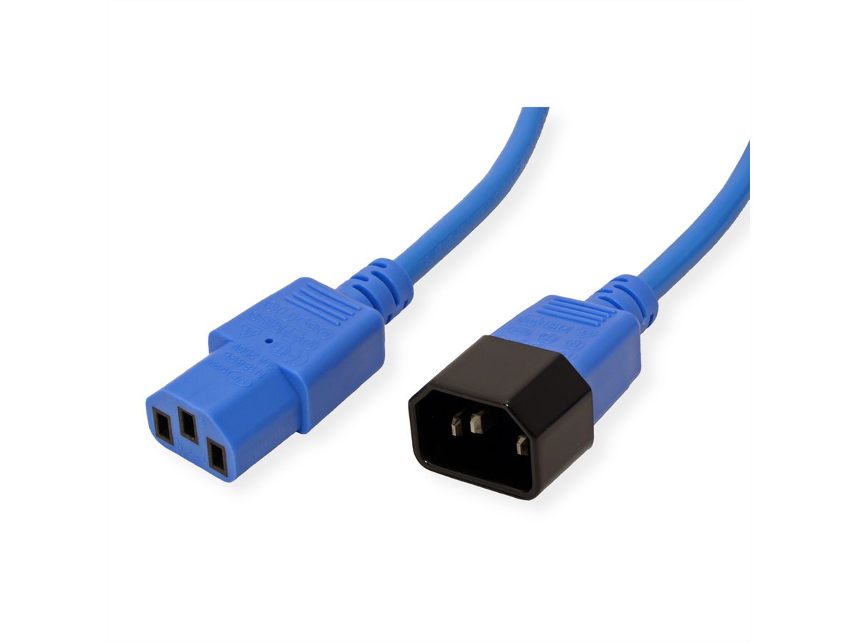 ROLINE Câble d'alimentation, IEC 320 C14 - C13, bleu, 3 m