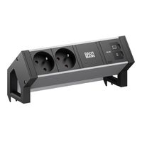 BACHMANN DESK2 ALU BLACK 2xUTE, 1xUSB C/C 65W L=0,2m
