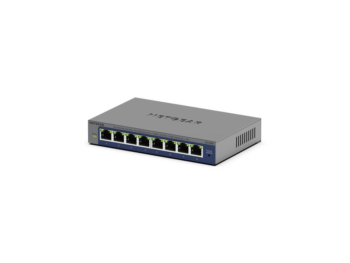 NETGEAR GS108Ev4 Non-géré L2/L3 Gigabit Ethernet (10/100/1000) Gris
