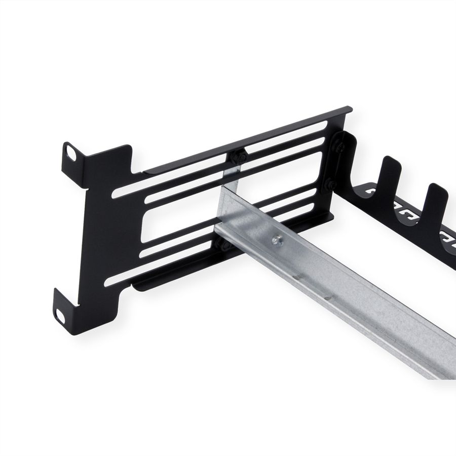 VALUE Cadre de support 19" pour appareils montés sur rail DIN, 3U, noir