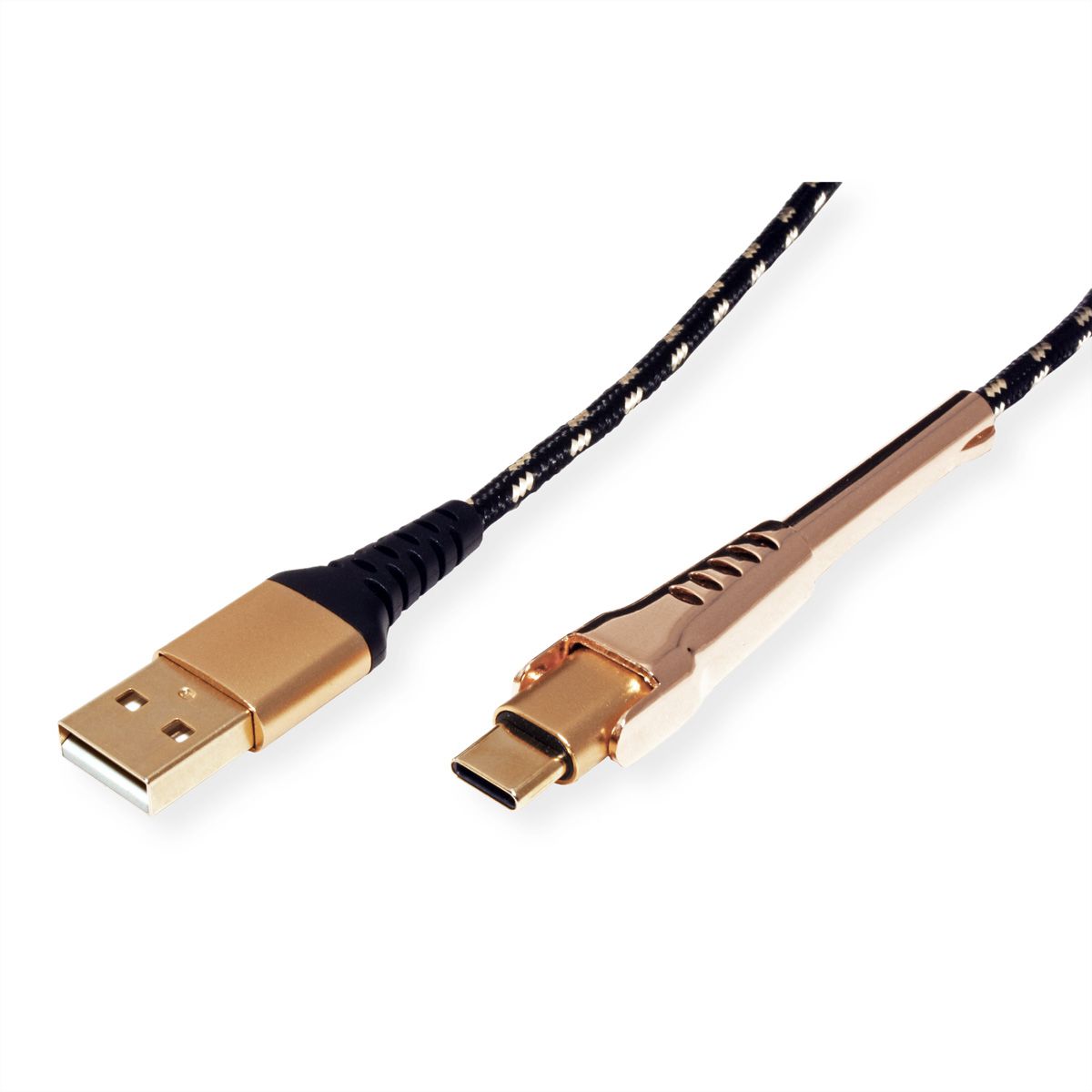 ROLINE GOLD Câble de charge et synchronisation USB 2.0 type A-C, M/M, avec fonction d'appui, 1 m