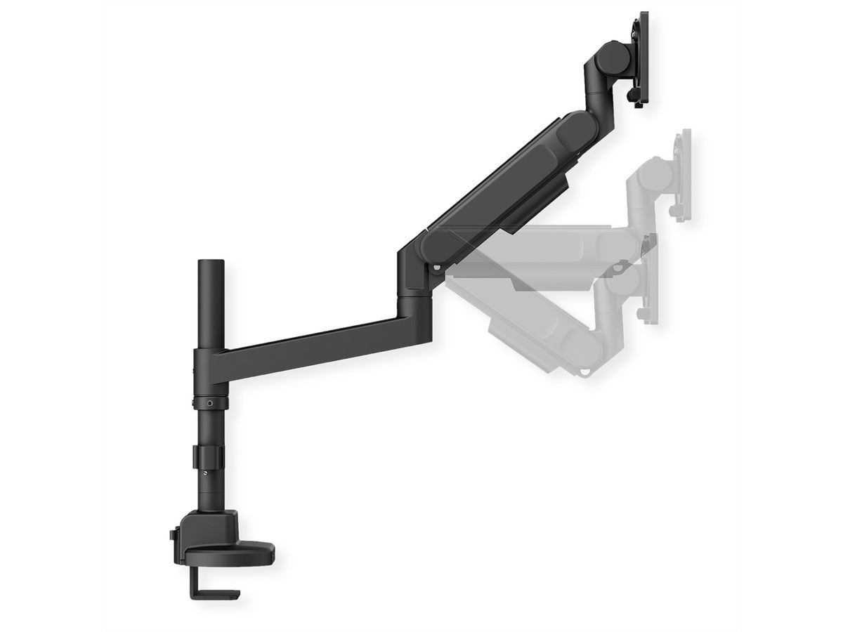ROLINE Support LCD lourd, montage sur bureau, 4 articulations, jusqu'à 22/27 kg, noir